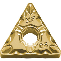 TNMG 331 XF CCX, 1/64″ Corner Radius, 3/16″ Thick, 3/8″ Inscribed Circle,  TiCl2O3/Tin, 60 Degree Triangle, Turning Indexable Insert