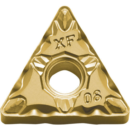 TNMG 332 XF CCX, 1/32″ Corner Radius, 3/16″ Thick, 3/8″ Inscribed Circle,  TiCl2O3/Tin, 60 Degree Triangle, Turning Indexable Insert