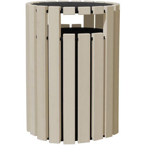 Trash Receptical Poly Rain Cap Round 33 Gal-Sand