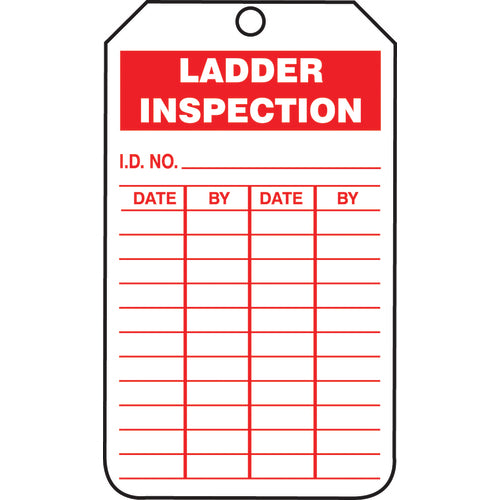 Ladder Status Tag, Ladder Inspection, 25/Pk, Cardstock - Industrial Tool & Supply