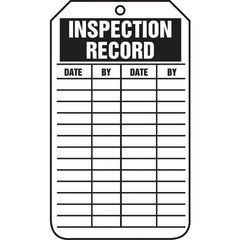 Inspection Record Tag, Inspection Record, 25/Pk, Cardstock - Industrial Tool & Supply