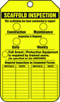 Scaffold Tag, Scaffold Inspection (Checklist)/Key Responsibility, 25/Pk, Plastic - Industrial Tool & Supply