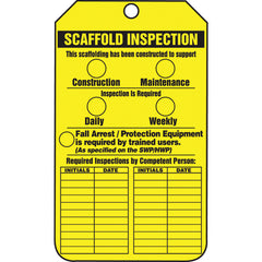 Scaffold Tag, Scaffold Inspection (Checklist)/Key Responsibility, 25/Pk, Cardstock - Industrial Tool & Supply
