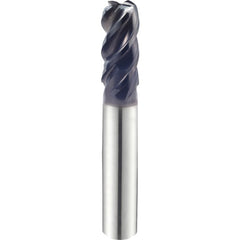 3/8″ × 3/8″ × 1 1/4″ × 3″ 4 Flute 0.0600'' C/R Carbide End Mill-Plain Shank - Y-Coating