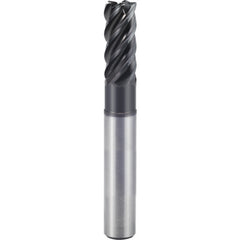 3/4″ × 3/4″ × 1 1/8″ × 6″ 5 Flute 0.2500″ C/R Carbide End Mill-Plain Shank - Y-Coating - Exact Industrial Supply