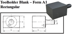 VDI Toolholder Blank - Form A1 Rectangular - Part #: CNC86 B50.125.160.120 - Industrial Tool & Supply