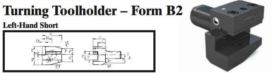 VDI Turning Toolholder - Form B2 (Left-Hand Short) - Part #: CNC86 22.6032 - Industrial Tool & Supply