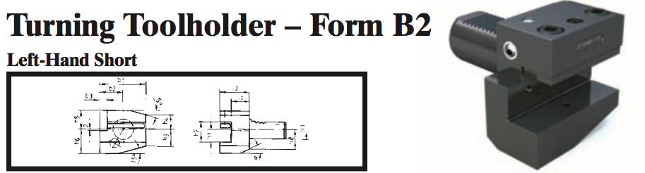 VDI Turning Toolholder - Form B2 (Left-Hand Short) - Part #: CNC86 22.1612 - Industrial Tool & Supply