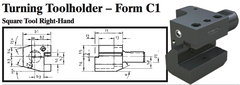 VDI Turning Toolholder - Form C1 (Square Tool Right-Hand) - Part #: CNC86 31.5025 - Industrial Tool & Supply