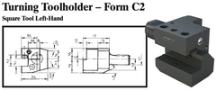 VDI Turning Toolholder - Form C2 (Square Tool Left-Hand) - Part #: CNC86 32.2016 - Industrial Tool & Supply