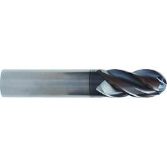 3/16x3/16x3/8x2 4 Flute Ball Nose TuffCut® XT HP End Mill ALtima® Blaze Coated - Industrial Tool & Supply