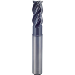 1/8″ × 1/8″ × 5/32″ × 3″ 4 Flute Square End Carbide End Mill-Plain Shank - Y-Coating - Exact Industrial Supply