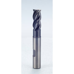 1″ × 1″ × 1 1/8″ × 5″ 4 Flute Square End Carbide End Mill-Flat Shank - Y-Coating - Exact Industrial Supply