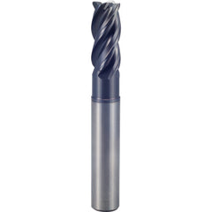 1″ × 1″ × 1 1/8″ × 5″ 4 Flute 0.1900″ C/R Carbide End Mill-Plain Shank - Y-Coating - Exact Industrial Supply
