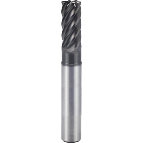5/8″ × 5/8″ × 3/4″ × 6″ 6 Flute 0.0300″ C/R Carbide End Mill-Plain Shank - Y-Coating - Exact Industrial Supply