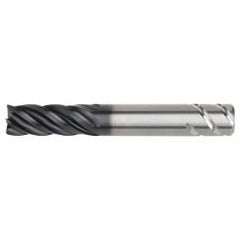 1x1x1-3/4x4-1/2 .030R 5FL Carbide End Mill-Round Shank-AlTiN - Industrial Tool & Supply