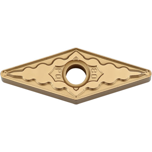 VNMG 332 PQ CA530, 1/32″ Corner Radius, 3/16″ Thick, 3/8″ Inscribed Circle, TiCnulll2O3/TiN, Diamond, Turning Indexable Insert - Exact Industrial Supply