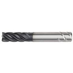 1x1x1-1/4x3-1/4x6 .060R 5FL Carbide End Mill-Round Shank-AlTiN - Industrial Tool & Supply