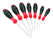 7 Piece - T9; T10; T15; T20; T25; T27; T30 - Torx Ball Ened SoftFinish® Cushion Grip Screwdriver Set - Industrial Tool & Supply