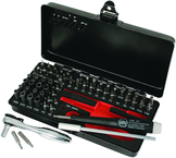 Master Tech 65 Piece Set - ESD Handle, MIni Ratchet and MicroBits In Metal Storage Box - Industrial Tool & Supply