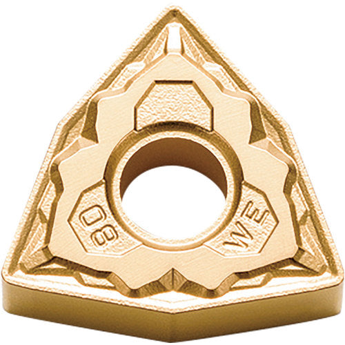 WNMG 431 WE CA510, 1/64″ Corner Radius, 3/16″ Thick, 1/2″ Inscribed Circle, TiCl2O3/TiN, 80 Degree Trigon, Turning Indexable Insert