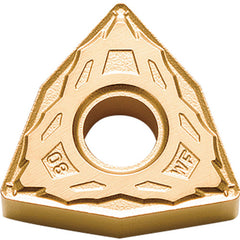 WNMG 431 WF CA025P, 1/64″ Corner Radius, 3/16″ Thick, 1/2″ Inscribed Circle, TiCl2O3/TiN, 80 Degree Trigon, Turning Indexable Insert