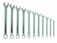 Snap-On/Williams Fractional Combination Wrench Set -- 11 Pieces; 12PT Satin Chrome; Includes Sizes: 3/8; 7/16; 1/2; 9/16; 5/8; 11/16; 3/4; 13/16; 7/8; 15/16; 1" - Industrial Tool & Supply