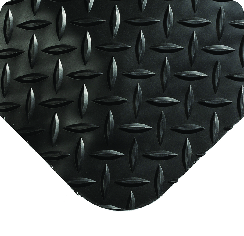 Diamond-Plate Select 19/16" x 4' x 75' Black Work Mat - Industrial Tool & Supply