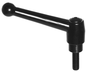 70551, Clamp Lever Size 5 Zinc Ball Style with Steel Stud Insert 1/2-13 x 1.57, Screw and Spring - Industrial Tool & Supply
