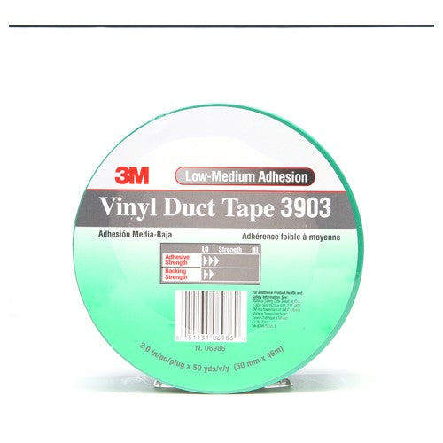 3M Vinyl Duct Tape 3903 Green 2″ × 50 yd 6.5 mil 2 Individually Wrapped Conveniently Packaged - Industrial Tool & Supply