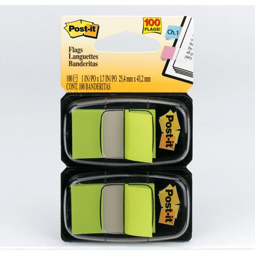 Post-it Flags 680-BG2 1″ × 1.7″ (2.54 cm × 4.31 cm) Bright Green - Exact Industrial Supply