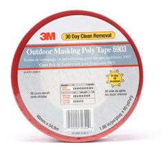 3M Outdoor Masking Poly Tape 5903 Red 48 mm × 54.8 m 7.5 mil Individually Wrapped Conveniently Packaged - Industrial Tool & Supply