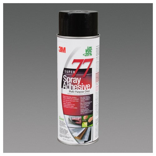 3M Super 77 CA Multipurpose Spray Adhesive Low VOC <25% Clear 24 fl oz Can (Net Wt 18.0 oz) - Industrial Tool & Supply