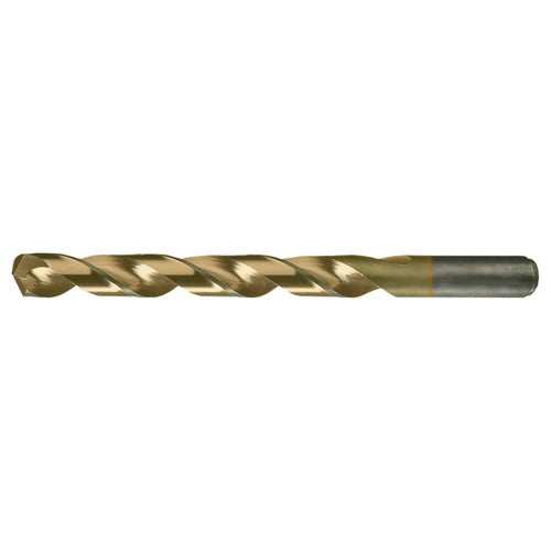 25/64 RHS / RHC HSS-CO 8% (M42) 135 Degree Split Point Heavy Duty Cobalt Drill - TiN - Exact Industrial Supply