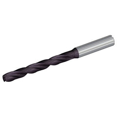 7/32″ Dia. × 0.236″ Shank × 3.31″ Flute Length × 4.92″ OAL, 12xD, TiAlN, 2xD Flute, Coolant Thru, 1MT Solid Carbide Drill - Exact Industrial Supply