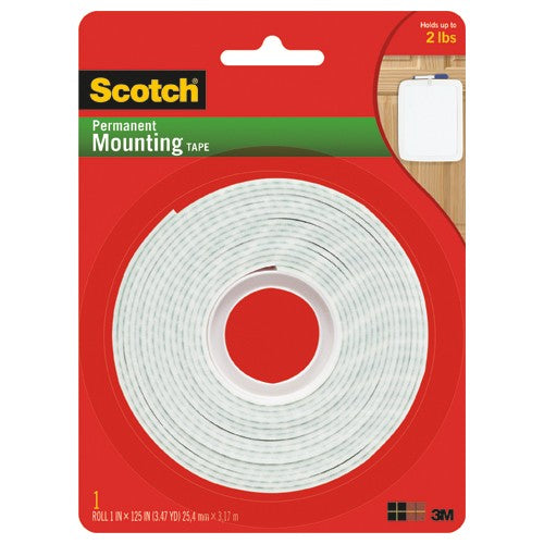 Scotch Indoor Double-Sided Mounting Tape 314S-MED 1″ × 125″ (2.54 cm × 3.17 m) - Industrial Tool & Supply