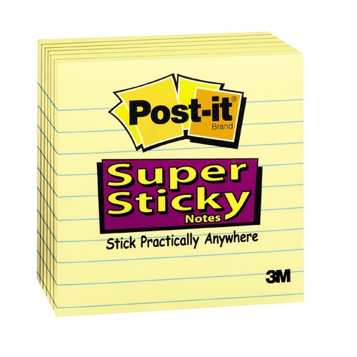 ‎Post-it Super Sticky Notes 675-6SSCY 4″ × 4″ Canary Yellow - Exact Industrial Supply