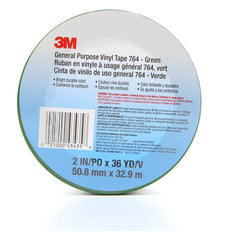 3M General Purpose Vinyl Tape 764 Green 2″ × 36 yd 5 mil Individually Wrapped Conveniently Packaged - Industrial Tool & Supply