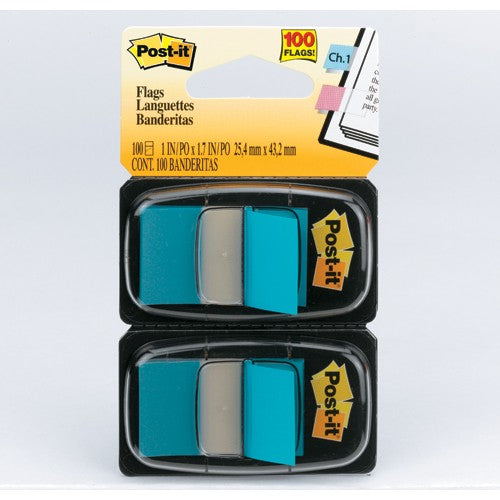 Post-it Flags 680-BB2 1″ × 1.7″ (2.54 cm × 4.31 cm) Bright Blue - Exact Industrial Supply