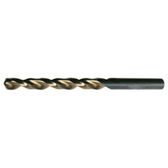 31/64 RHS / RHC HSS 135 Degree Split Point Heavy Duty Parabolic Jobber Length Drill - Black & Gold - Exact Industrial Supply