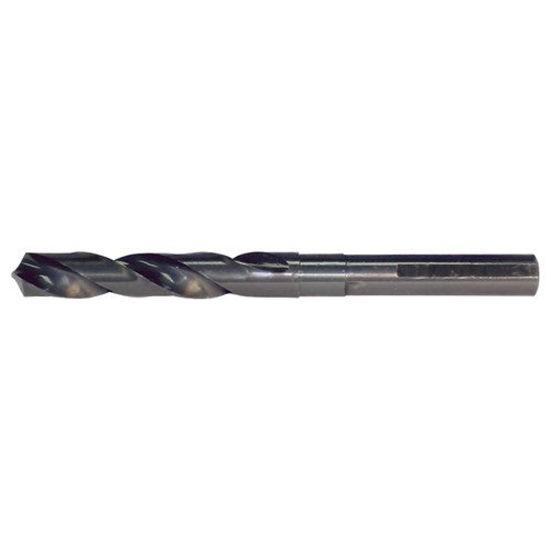 15.00mm RHS / RHC HSS 118 Degree Split Point Silver & Deming Reduced Shank Drill - Steam Oxide - Exact Industrial Supply
