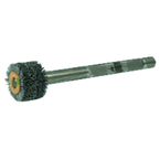 3" Diameter - Crimped Filament Internal Brush Deburring Tool - 0.055/120 Grit - 3/8" ARBOR - Industrial Tool & Supply