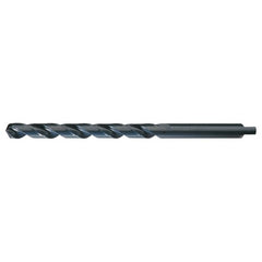 1/2 RHS / RHC HSS 118 Degree Radial Point Automotive Tanged Shank Style Taper Length Drill - Steam Oxide - Exact Industrial Supply