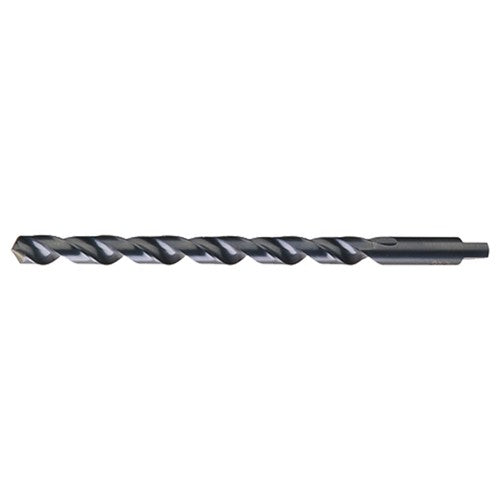 7/32 RHS / RHC HSS 118 Degree Notched Point Heavy Duty Taper Length with Automotive Tanged Shank Drill - Steam Oxide - Exact Industrial Supply
