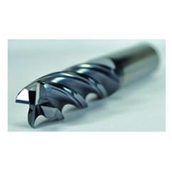 3/8 Dia. x 2-1/2 Overall Length 4-Flute .020 C/R Solid Carbide SE End Mill-Round Shank-Center Cut-AlCrN - Industrial Tool & Supply