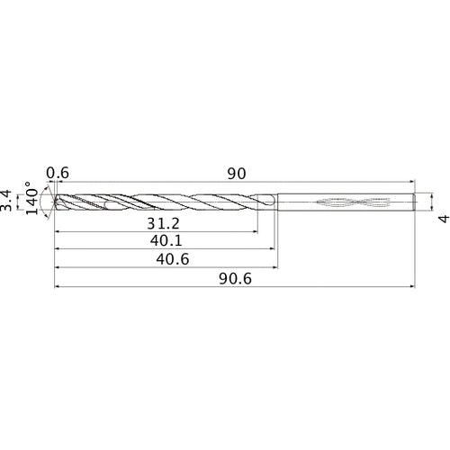 MHS0340L040B CARB DRILL