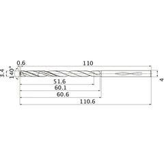 MHS0340L060B CARB DRILL