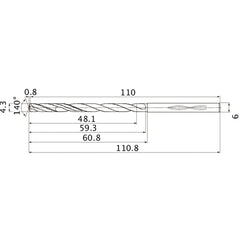 MHS0430L060B CARB DRILL