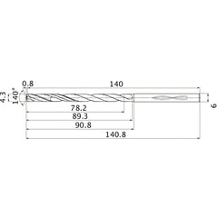 MHS0430L090B CARB DRILL