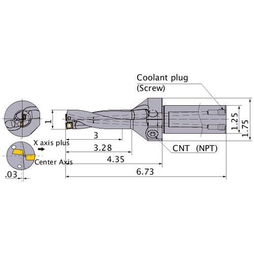 MVX1000X3C125 INDEXABLE DRILL